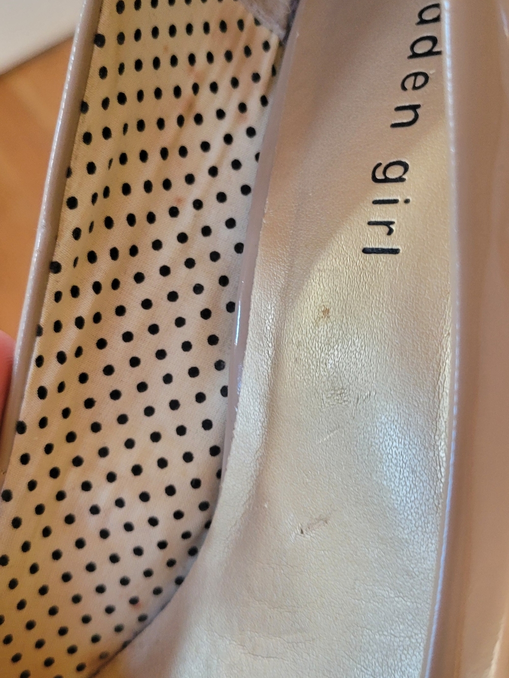 Madden Girl "Getta" Nude Patent Platform Pumps - Picture 5 of 8